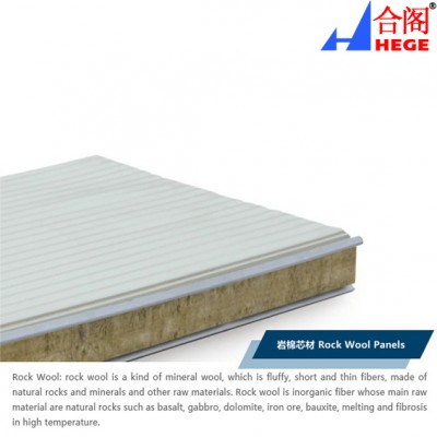 Fast Install Steel Rockwool Sandwich Panel For Wall And Roof